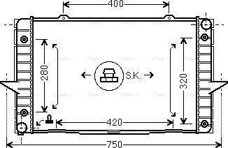 Ava Quality Cooling VO 2093 - Радиатор, охлаждане на двигателя vvparts.bg