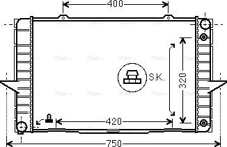 Ava Quality Cooling VO 2092 - Радиатор, охлаждане на двигателя vvparts.bg