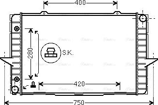 Ava Quality Cooling VO 2064 - Радиатор, охлаждане на двигателя vvparts.bg