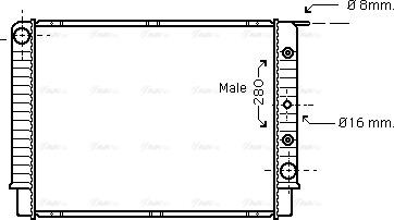 Ava Quality Cooling VO 2062 - Радиатор, охлаждане на двигателя vvparts.bg