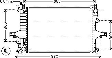 Ava Quality Cooling VO 2115 - Радиатор, охлаждане на двигателя vvparts.bg