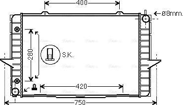 Ava Quality Cooling VO 2118 - Радиатор, охлаждане на двигателя vvparts.bg