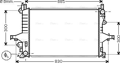 Ava Quality Cooling VOA2114 - Радиатор, охлаждане на двигателя vvparts.bg