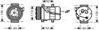 Ava Quality Cooling VOAK054 - Компресор, климатизация vvparts.bg