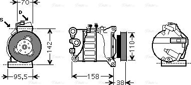 Ava Quality Cooling VOAK143 - Компресор, климатизация vvparts.bg