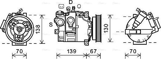 Ava Quality Cooling VOAK167 - Компресор, климатизация vvparts.bg