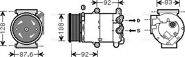 Ava Quality Cooling VOAK184 - Компресор, климатизация vvparts.bg