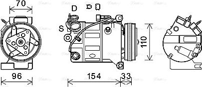 Ava Quality Cooling VOAK183 - Компресор, климатизация vvparts.bg