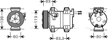 Ava Quality Cooling VO K121 - Компресор, климатизация vvparts.bg