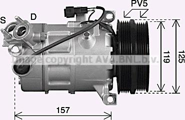 Ava Quality Cooling VOK303 - Компресор, климатизация vvparts.bg