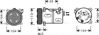 Ava Quality Cooling VO K095 - Компресор, климатизация vvparts.bg