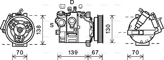 Ava Quality Cooling VOK167 - Компресор, климатизация vvparts.bg