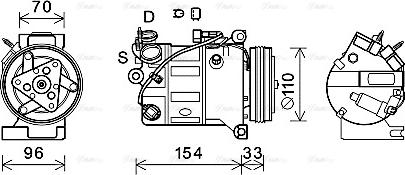 Ava Quality Cooling VOK183 - Компресор, климатизация vvparts.bg