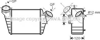 Ava Quality Cooling VW 4219 - Интеркулер (охладител за въздуха на турбината) vvparts.bg