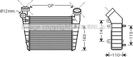 Ava Quality Cooling VW 4216 - Интеркулер (охладител за въздуха на турбината) vvparts.bg