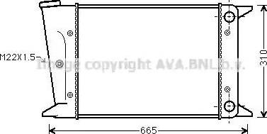 Ava Quality Cooling VW 2044 - Радиатор, охлаждане на двигателя vvparts.bg