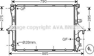 Ava Quality Cooling VW 2199 - Радиатор, охлаждане на двигателя vvparts.bg