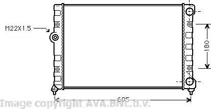 Ava Quality Cooling VW 2109 - Радиатор, охлаждане на двигателя vvparts.bg