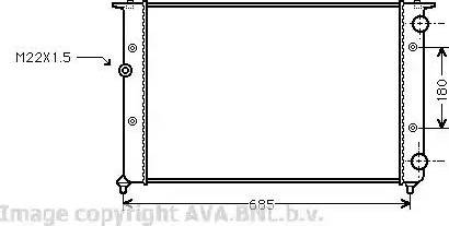 Ava Quality Cooling VW 2116 - Радиатор, охлаждане на двигателя vvparts.bg