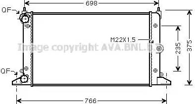 Ava Quality Cooling VW 2188 - Радиатор, охлаждане на двигателя vvparts.bg