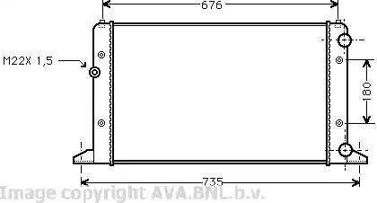 Ava Quality Cooling VW2132 - Радиатор, охлаждане на двигателя vvparts.bg