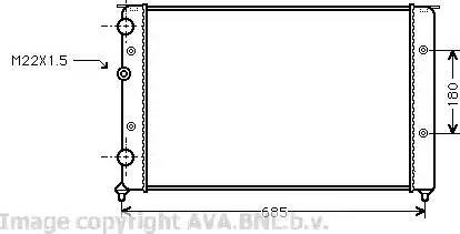 Ava Quality Cooling VW 2124 - Радиатор, охлаждане на двигателя vvparts.bg