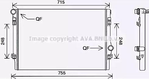 Ava Quality Cooling VW2336 - Радиатор, охлаждане на двигателя vvparts.bg