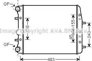 Ava Quality Cooling VW2373 - Радиатор, охлаждане на двигателя vvparts.bg