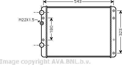 Ava Quality Cooling VW 2249 - Радиатор, охлаждане на двигателя vvparts.bg