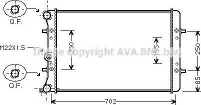 Ava Quality Cooling VW 2217 - Радиатор, охлаждане на двигателя vvparts.bg