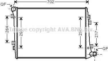 Ava Quality Cooling VW 2224 - Радиатор, охлаждане на двигателя vvparts.bg