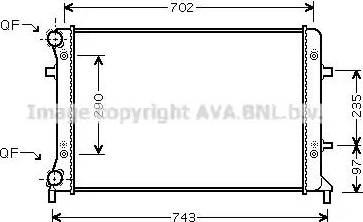 Ava Quality Cooling VW 2228 - Радиатор, охлаждане на двигателя vvparts.bg