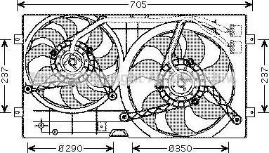 Ava Quality Cooling VW 7503 - Вентилатор, охлаждане на двигателя vvparts.bg