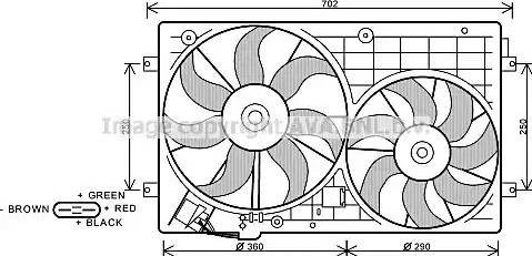 Ava Quality Cooling VW 7528 - Вентилатор, охлаждане на двигателя vvparts.bg