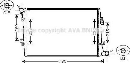 Ava Quality Cooling VWA2255 - Радиатор, охлаждане на двигателя vvparts.bg