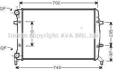 Ava Quality Cooling VW 2224 - Радиатор, охлаждане на двигателя vvparts.bg