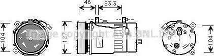 Ava Quality Cooling VWAK050 - Компресор, климатизация vvparts.bg