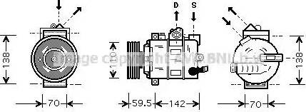 Ava Quality Cooling VWAK258 - Компресор, климатизация vvparts.bg