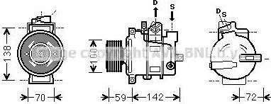 Ava Quality Cooling VWK380 - Компресор, климатизация vvparts.bg