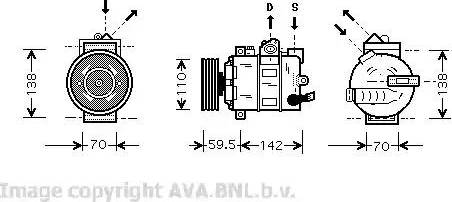 Ava Quality Cooling VWK258 - Компресор, климатизация vvparts.bg