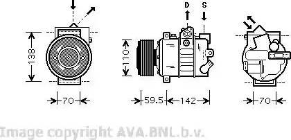 Ava Quality Cooling VWK220 - Компресор, климатизация vvparts.bg