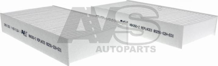 AVS Autoparts HBA260-2 - Филтър купе (поленов филтър) vvparts.bg