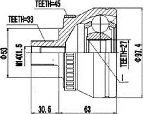 Aywiparts AW1510906A - Каре комплект, полуоска vvparts.bg