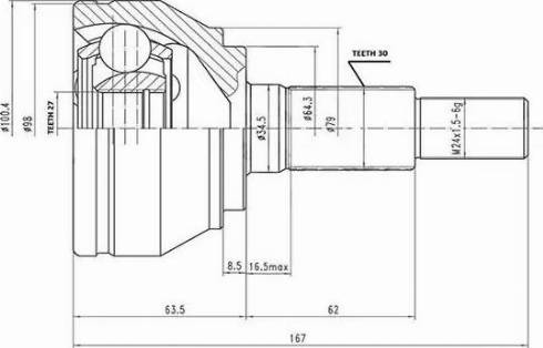 Aywiparts AW1510505 - Каре комплект, полуоска vvparts.bg