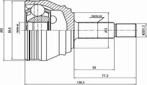 Aywiparts AW1510080A - Каре комплект, полуоска vvparts.bg