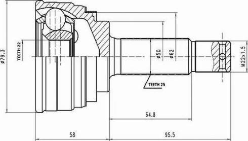 Aywiparts AW1510035 - Каре комплект, полуоска vvparts.bg