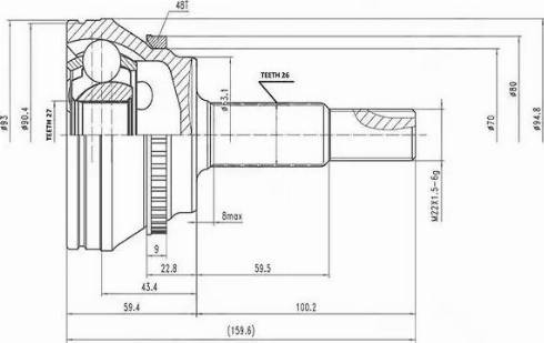 Aywiparts AW1510038A - Каре комплект, полуоска vvparts.bg