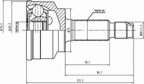 Aywiparts AW1510078 - Каре комплект, полуоска vvparts.bg