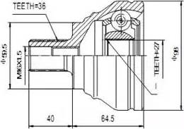 Aywiparts AW1510196 - Каре комплект, полуоска vvparts.bg