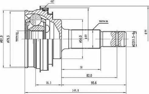 Aywiparts AW1510163A - Каре комплект, полуоска vvparts.bg